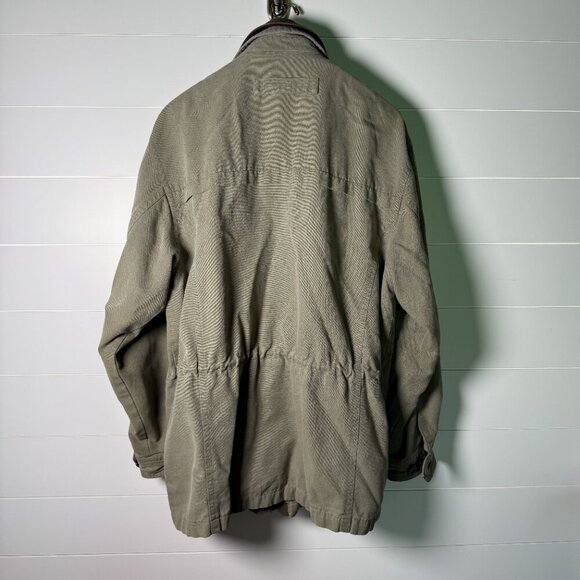 Turnbury Men's Jacket Leather Collar Zipper Size Large Tan with Dk Brown Trim - Picture 6 of 15